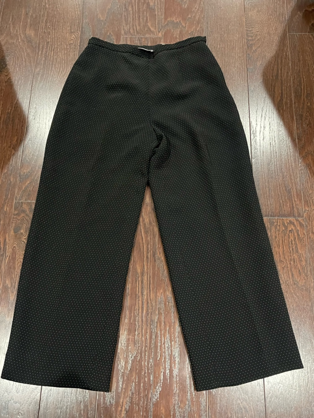 Talbots Women Straight Polka Dot Lined Pant Black Petites Size 10P